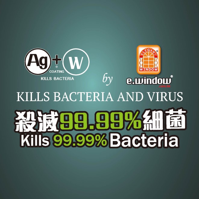 AG+W by e.window Kills Bacteria Coated product
