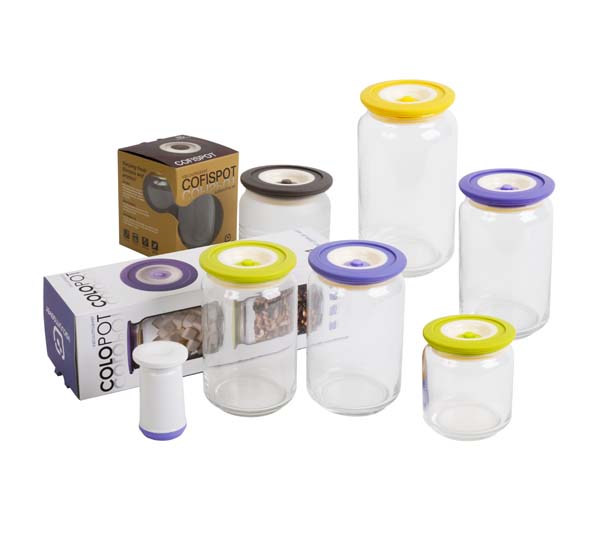 Vacuum Saver Air-tight Colored-Lid Jar